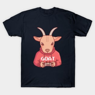 Funny Goat Gamer Playing Video Games T-Shirt
